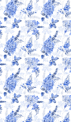 Fenster Rollo mit blauem Blumenmuster