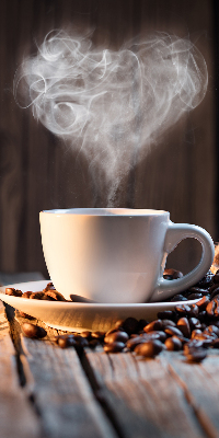 Fenster Rollo mit einem Motiv einer Tasse Kaffee