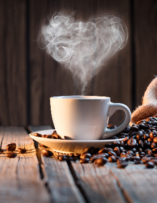 Fenster Rollo mit einem Motiv einer Tasse Kaffee