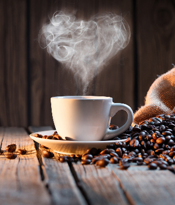 Fenster Rollo mit einem Motiv einer Tasse Kaffee