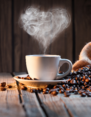 Fenster Rollo mit einem Motiv einer Tasse Kaffee