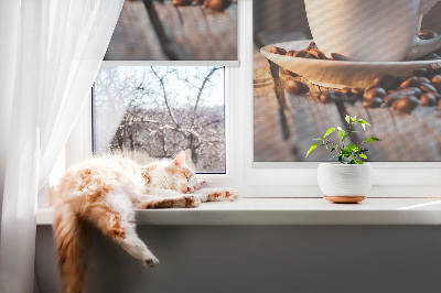 Fenster Rollo mit einem Motiv einer Tasse Kaffee