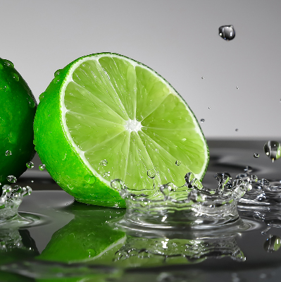 Rollo lichtundurchlässig mit Motiv Limetten im Wasser
