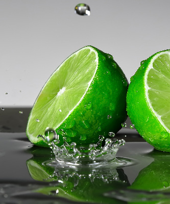 Rollo lichtundurchlässig mit Motiv Limetten im Wasser