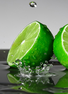 Rollo lichtundurchlässig mit Motiv Limetten im Wasser