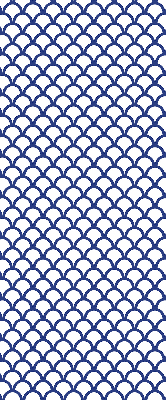 Fenster Rollo in blauem Schuppenmuster