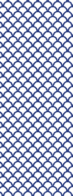 Fenster Rollo in blauem Schuppenmuster