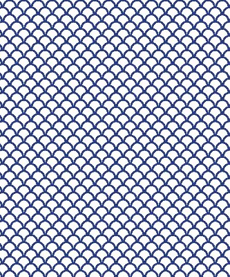Fenster Rollo in blauem Schuppenmuster