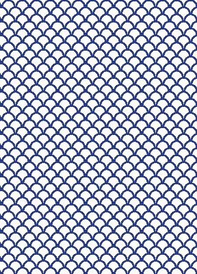 Fenster Rollo in blauem Schuppenmuster
