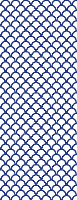 Fenster Rollo in blauem Schuppenmuster
