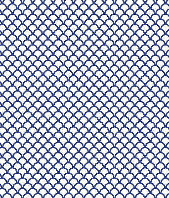 Fenster Rollo in blauem Schuppenmuster