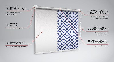 Fenster Rollo in blauem Schuppenmuster