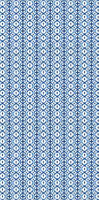 Fenster Rollo in Blau mit geometrischem Muster