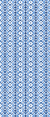 Fenster Rollo in Blau mit geometrischem Muster