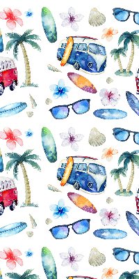 Rollo lichtundurchlässig mit Motiv aus Autos und Palmen auf Hawaii