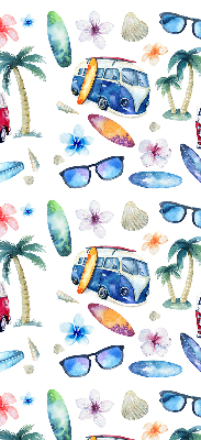 Rollo lichtundurchlässig mit Motiv aus Autos und Palmen auf Hawaii