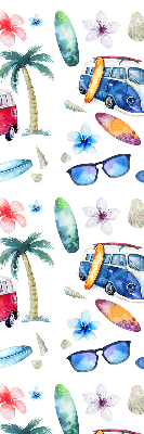 Rollo lichtundurchlässig mit Motiv aus Autos und Palmen auf Hawaii