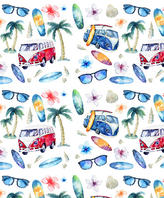 Rollo lichtundurchlässig mit Motiv aus Autos und Palmen auf Hawaii