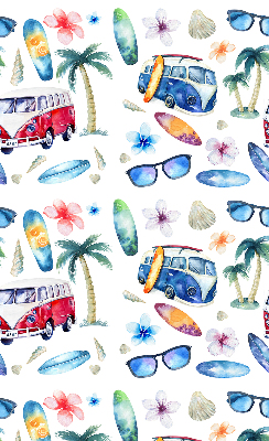 Rollo lichtundurchlässig mit Motiv aus Autos und Palmen auf Hawaii
