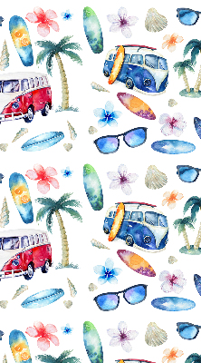 Rollo lichtundurchlässig mit Motiv aus Autos und Palmen auf Hawaii