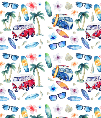 Rollo lichtundurchlässig mit Motiv aus Autos und Palmen auf Hawaii