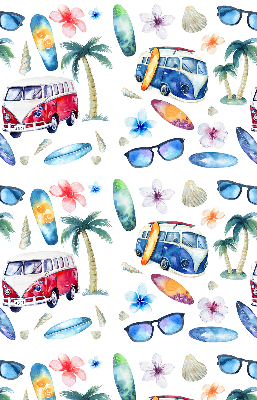 Rollo lichtundurchlässig mit Motiv aus Autos und Palmen auf Hawaii