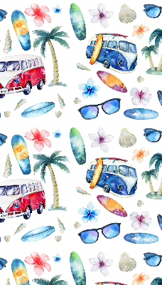 Rollo lichtundurchlässig mit Motiv aus Autos und Palmen auf Hawaii
