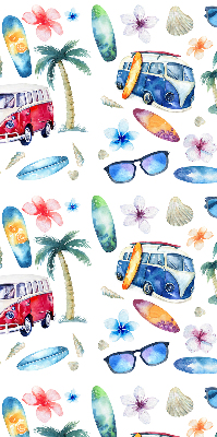 Rollo lichtundurchlässig mit Motiv aus Autos und Palmen auf Hawaii
