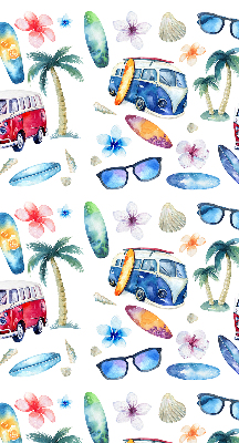 Rollo lichtundurchlässig mit Motiv aus Autos und Palmen auf Hawaii