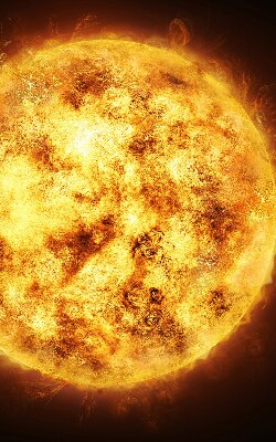 Verdunkelungsrollo in gelber Netzoptik