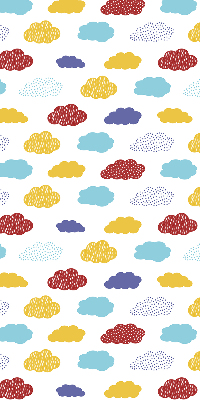 Verdunkelungsrollo mit buntem Wolkenmotiv