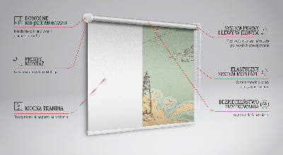 Fenster Rollo mit Motiv einer Ozeankarte