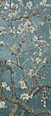 Fenster Rollo mit Zweigen auf blauem Hintergrund