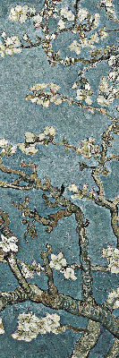 Fenster Rollo mit Zweigen auf blauem Hintergrund