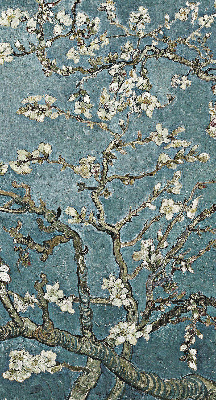 Fenster Rollo mit Zweigen auf blauem Hintergrund