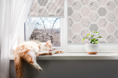 Fenster Rollo mit Muster aus Sechsecken