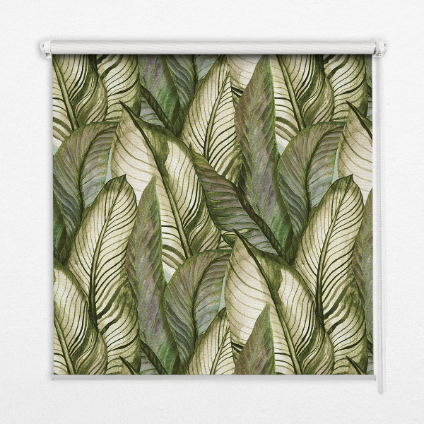 Fenster Rollo mit Blattmotiv