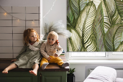 Fenster Rollo mit Blattmotiv