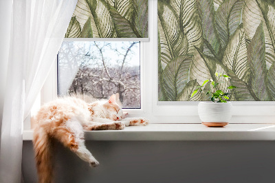Fenster Rollo mit Blattmotiv