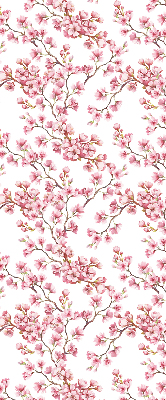 Verdunkelungsrollo mit rosa Blütenblättern und Knospenmotiv
