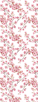 Verdunkelungsrollo mit rosa Blütenblättern und Knospenmotiv