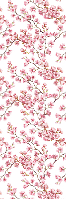 Verdunkelungsrollo mit rosa Blütenblättern und Knospenmotiv