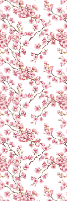 Verdunkelungsrollo mit rosa Blütenblättern und Knospenmotiv