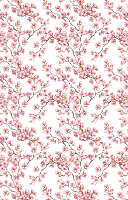 Verdunkelungsrollo mit rosa Blütenblättern und Knospenmotiv