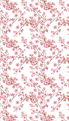 Verdunkelungsrollo mit rosa Blütenblättern und Knospenmotiv