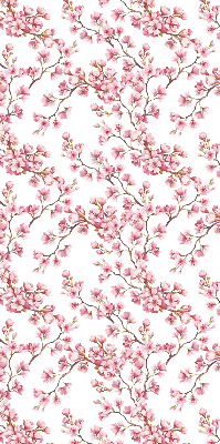 Verdunkelungsrollo mit rosa Blütenblättern und Knospenmotiv