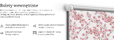 Verdunkelungsrollo mit rosa Blütenblättern und Knospenmotiv