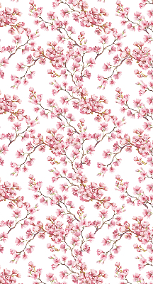 Verdunkelungsrollo mit rosa Blütenblättern und Knospenmotiv