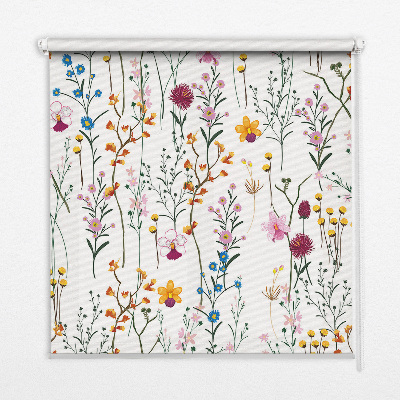 Fenster Rollo mit bunten Blumen