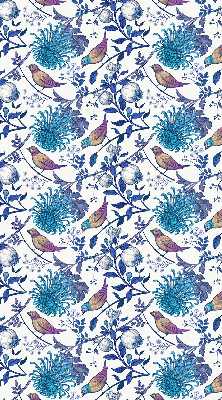Fenster Rollo mit blauem Baumblütenmuster